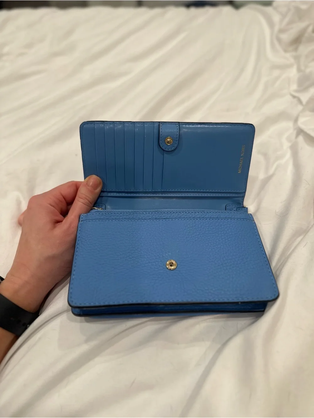Michael Kors Bright Blue Pebbled Leather Continental Wallet NWOT